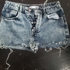 Zara midrise jeans shorts